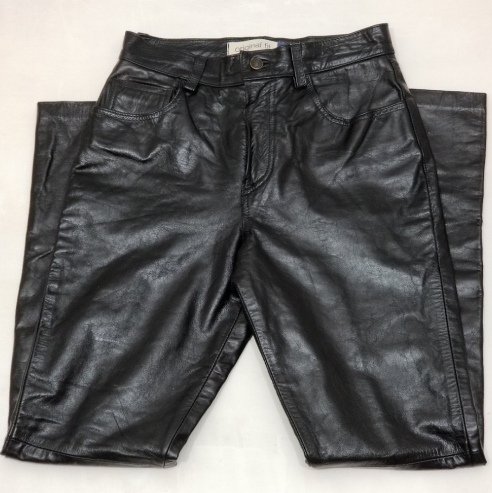GAP genuine leather black pants sz 6